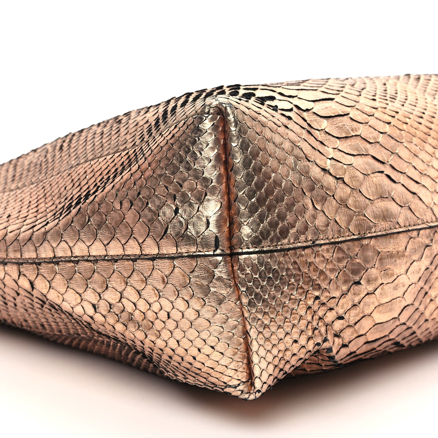 Tom Ford Metallic Snakeskin Small T Tote Gold 8 of 11