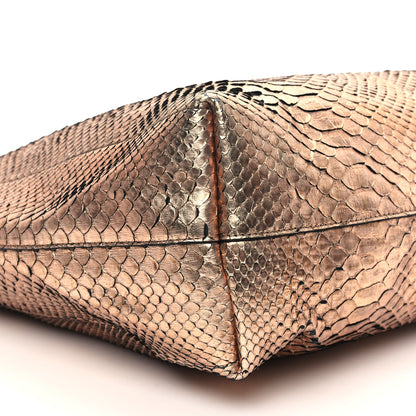 Tom Ford Metallic Snakeskin Small T Tote Gold 8 of 11