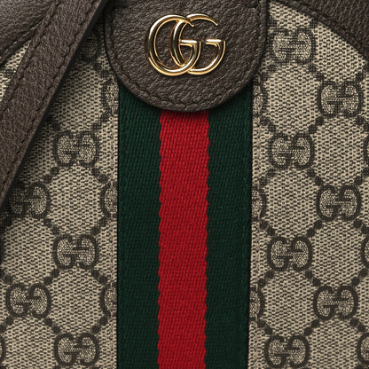 Gucci GG Supreme Monogram Web Mini Ophidia Round Shoulder Bag Brown 9 of 12