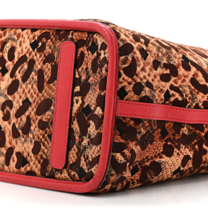 MCM Visetos Medium Reversible Shopper Project Tote Red Jaguar Brown 14 of 26