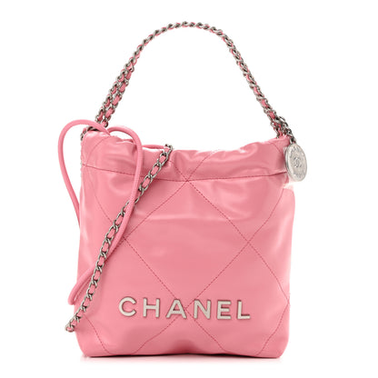 Chanel Shiny Calfskin Quilted Mini Chanel 22 Pink 1 of 11