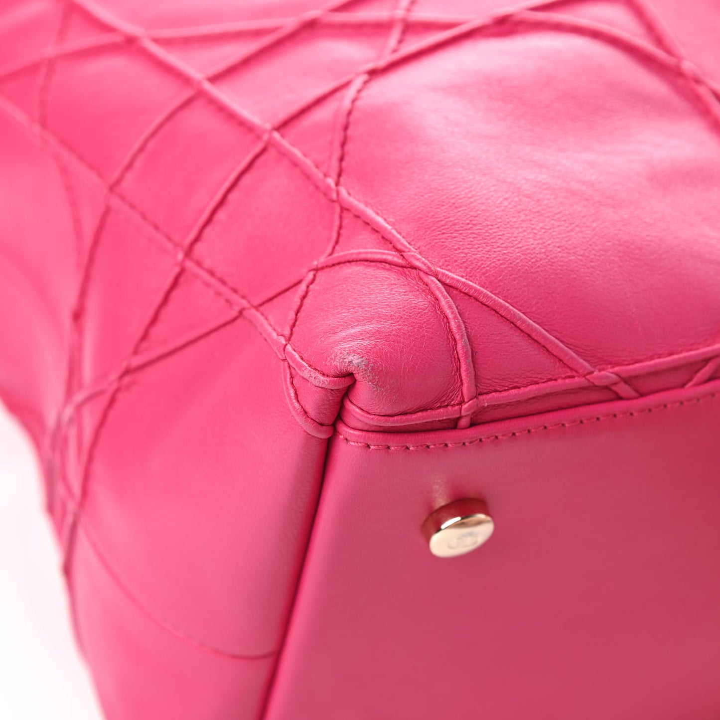Lambskin Cannage Medium Granville Tote Fuchsia