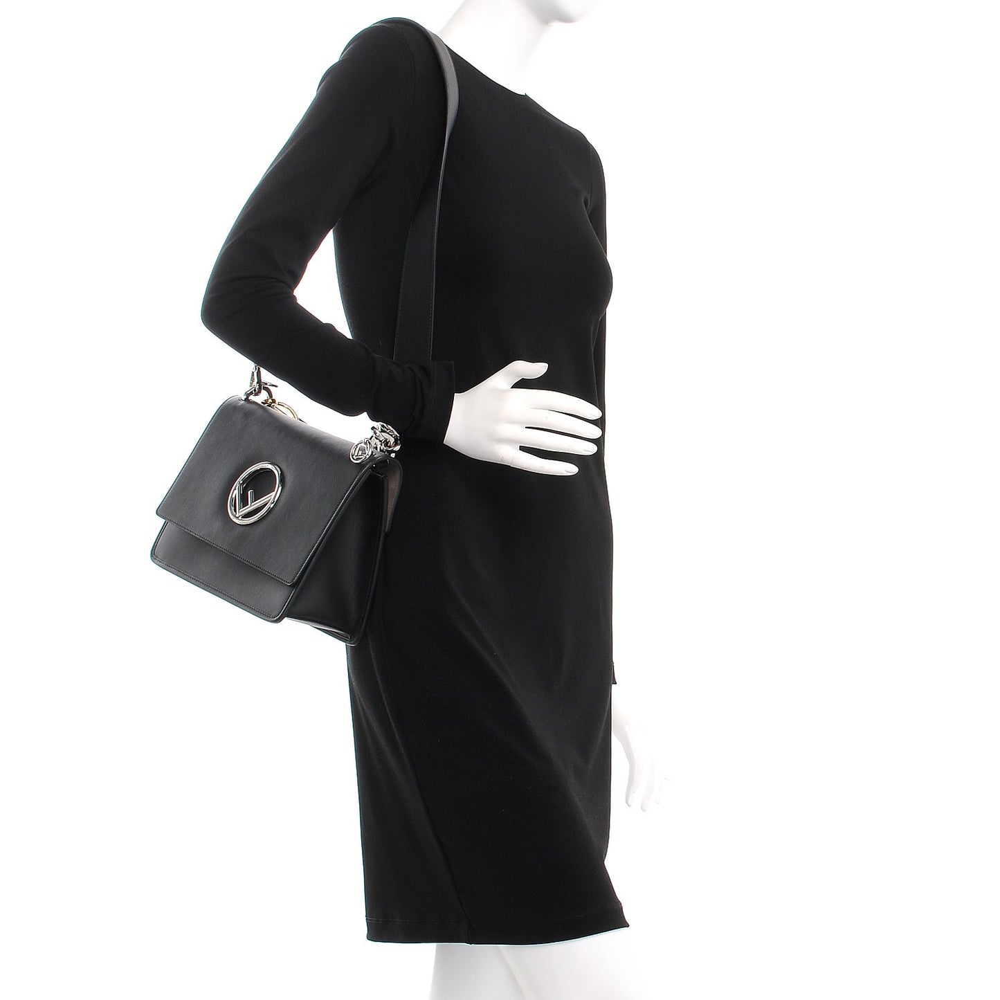 Vitello Century Opaco F is Fendi Kan I Shoulder Bag Black