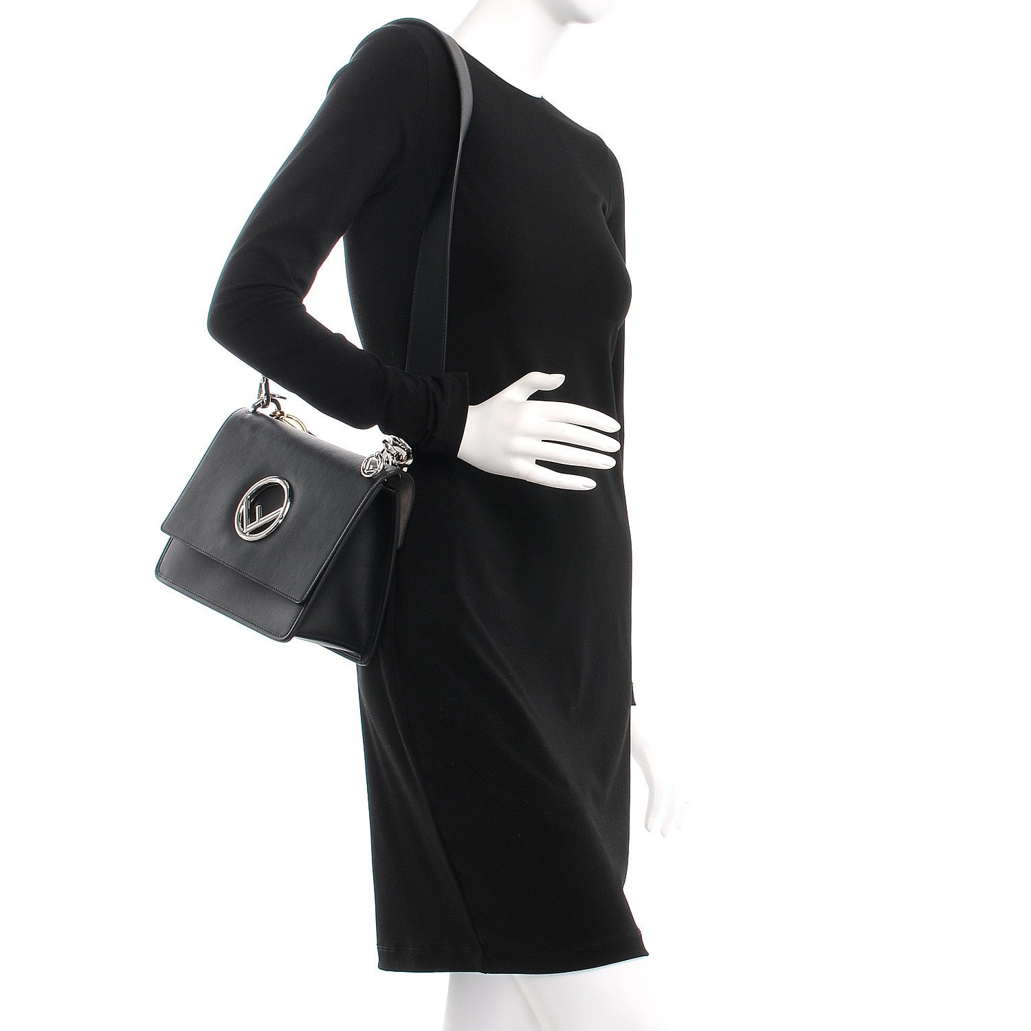 Fendi Vitello Century Opaco F is Fendi Kan I Shoulder Bag Black 2 of 8