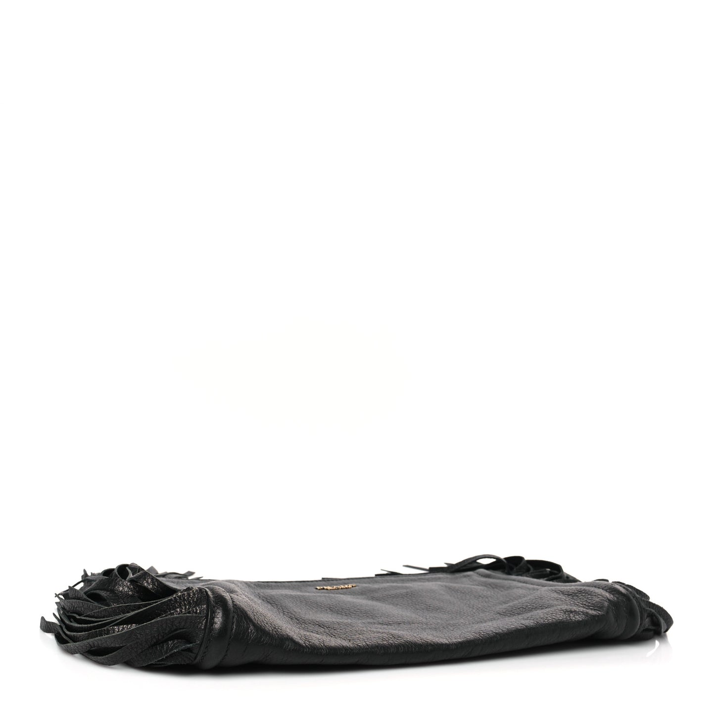 Cervo Deerskin Fringe Clutch Black