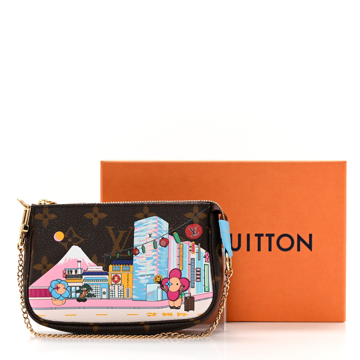 Louis Vuitton Monogram 2022 Christmas Animation Tokyo Mini Pochette Accessories Blue 9 of 9