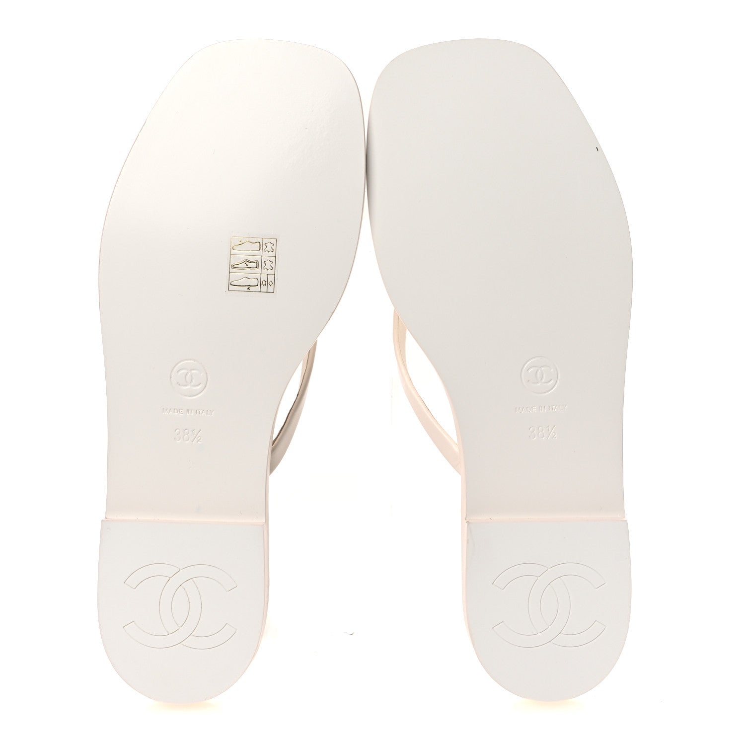 Chanel Goatskin CC Times Square Thong Sandals 38.5 Beige 7 of 11