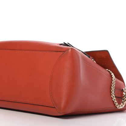 Chloe Calfskin Medium Faye Day Shoulder Bag Terracotta Red 7 of 9