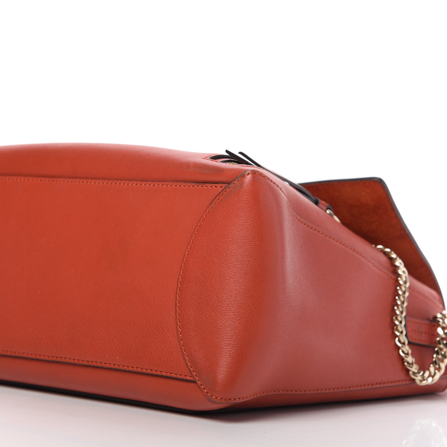 Chloe Calfskin Medium Faye Day Shoulder Bag Terracotta Red 7 of 9