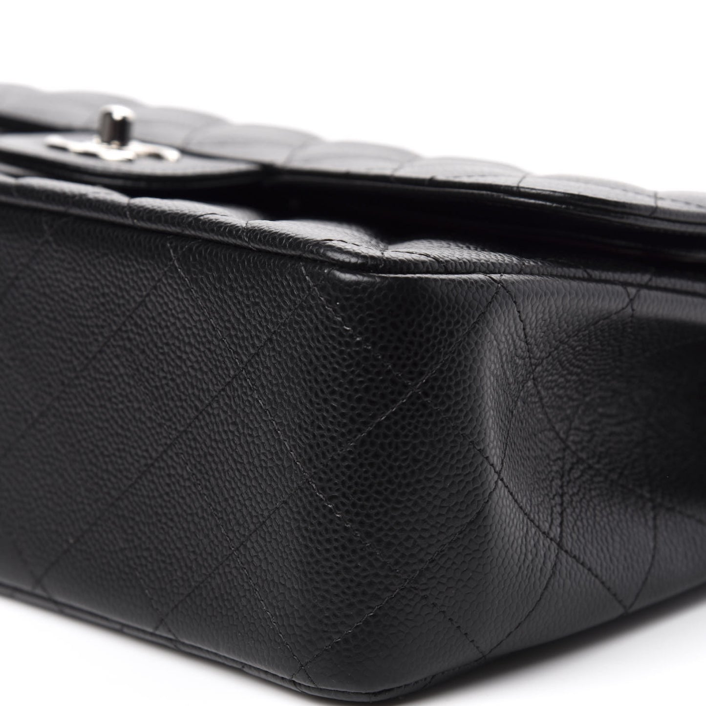 Caviar Quilted Jumbo Double Flap Black