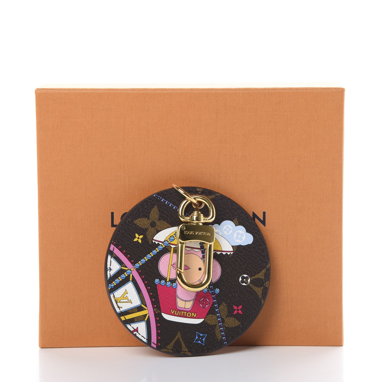 Louis Vuitton Monogram 2020 Christmas Animation Big Wheel Bag Charm Key Ring Rose Ballerine 5 of 5