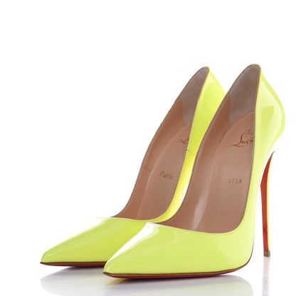 Christian Louboutin Patent So Kate 120 Pumps 39 Neon Yellow 3 of 7