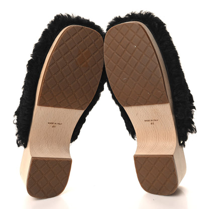 Chanel Shearling Lambskin Clogs 41 Black 5 of 9