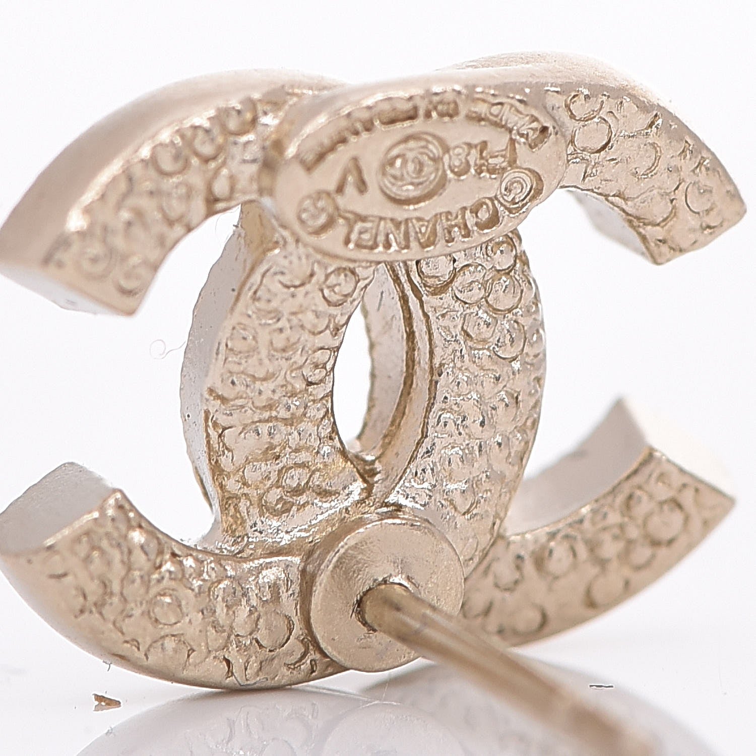 Chanel Crystal Mini CC Earrings Light Gold 3 of 5