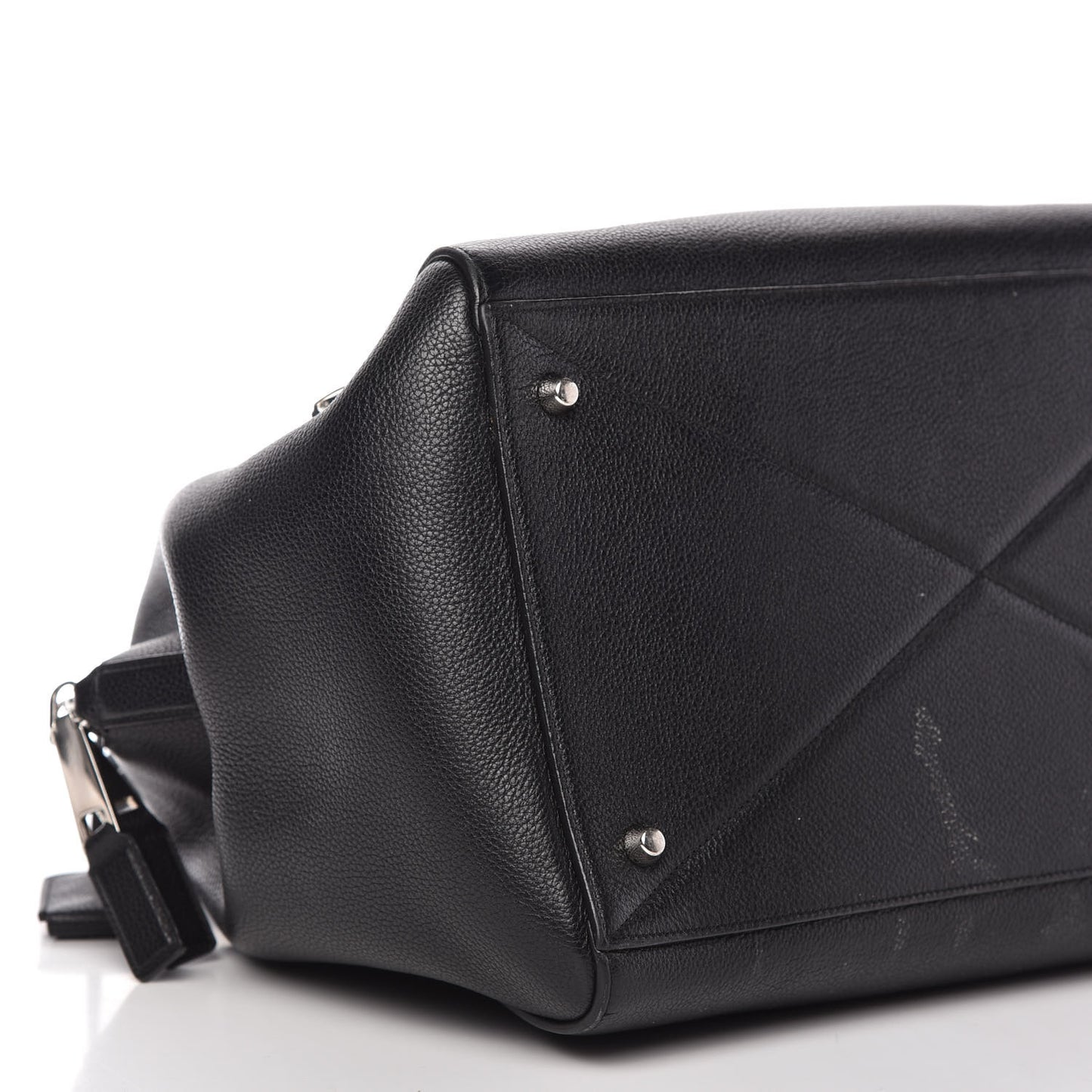 Textured Calfskin Large Incognito Satchel Black