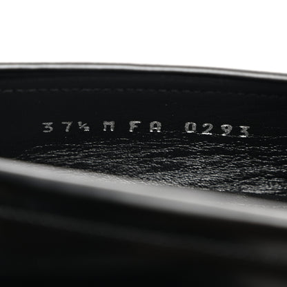 Louis Vuitton Glazed Calfskin Chess Flat Loafer 37.5 Black 8 of 9