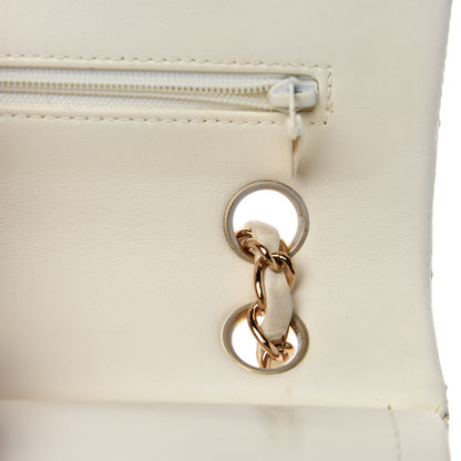 Chanel Lambskin Quilted Medium Double Flap White 13 of 25
