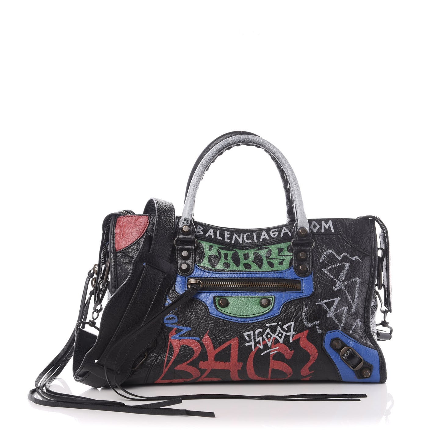 Agneau Graffiti All Over Classic Hardware S City Black Vert Rouge