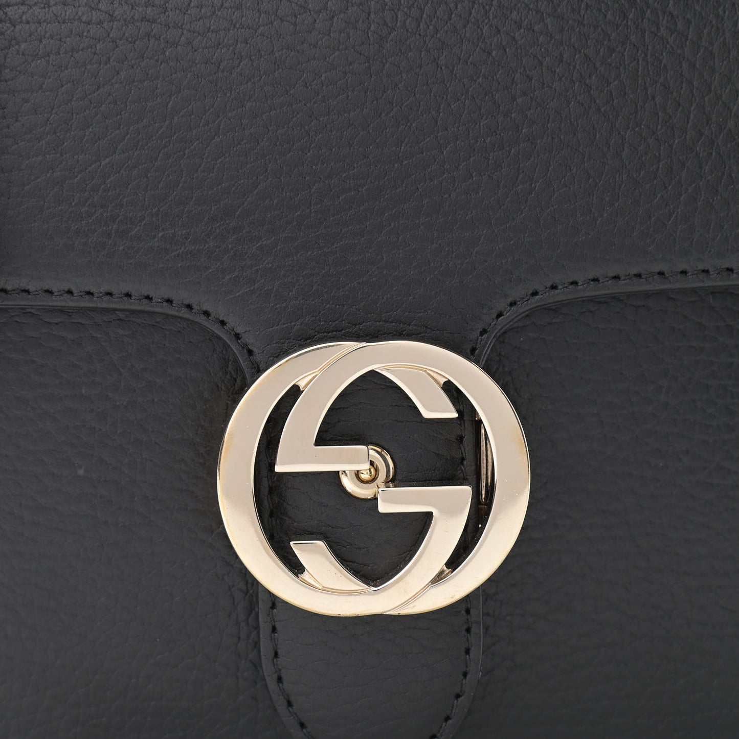 Dollar Calfskin Small Interlocking G Shoulder Bag Black