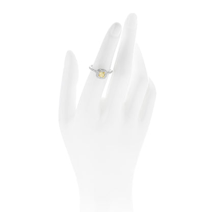 Tiffany Platinum 18K Yellow Gold Fancy Yellow Diamond .47ct Soleste Engagement Ring 50 5.25 2 of 7