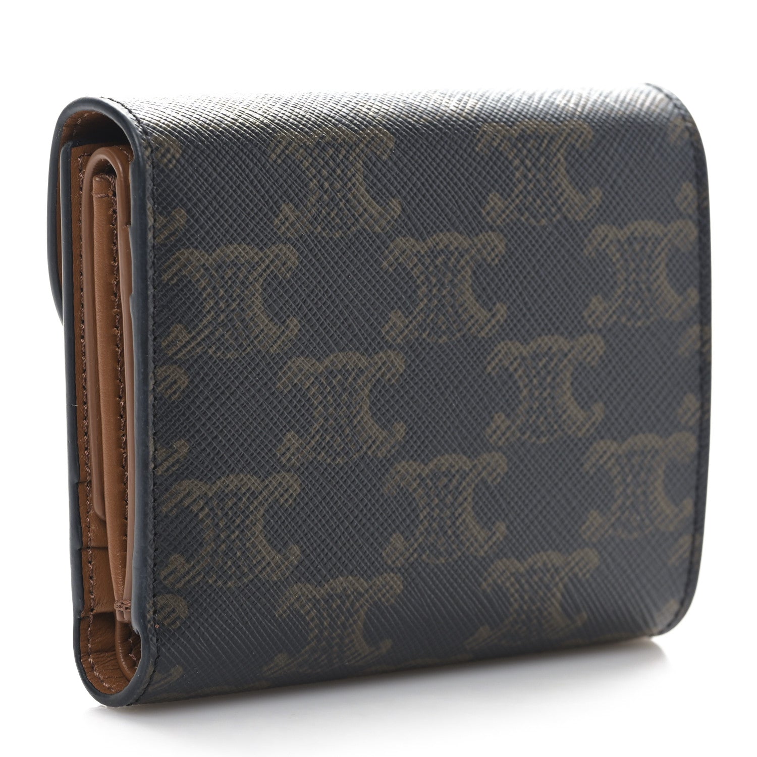 Celine Triomphe Canvas Small Triomphe Wallet Tan 3 of 11
