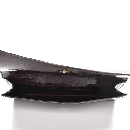 Saint Laurent Textured Patent Large Belle de Jour Clutch Brown 5 of 6