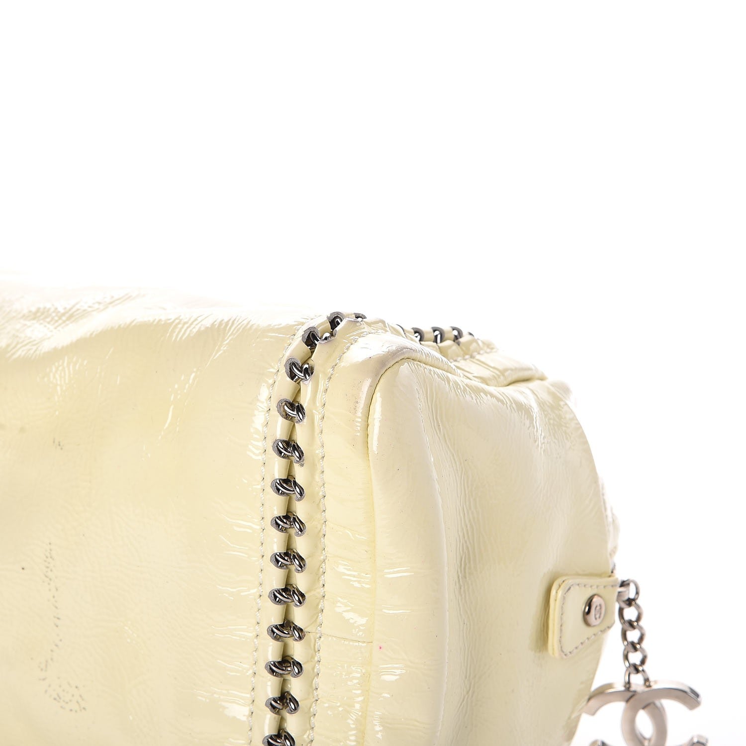 Chanel Patent Luxe Ligne Medium Bowler Ivory 17 of 17