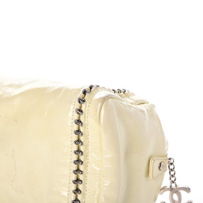 Chanel Patent Luxe Ligne Medium Bowler Ivory 17 of 17