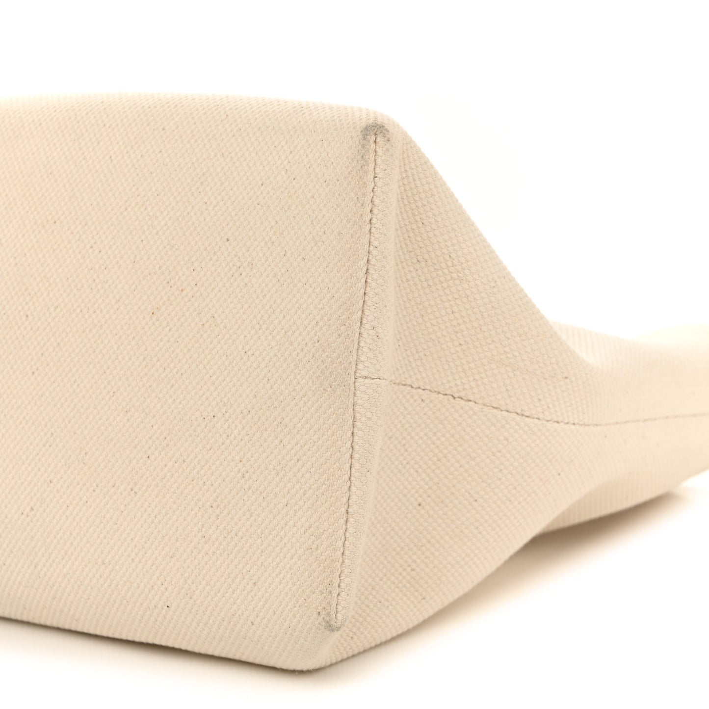 Canvas Calfskin Horizontal Cabas Natural Tan