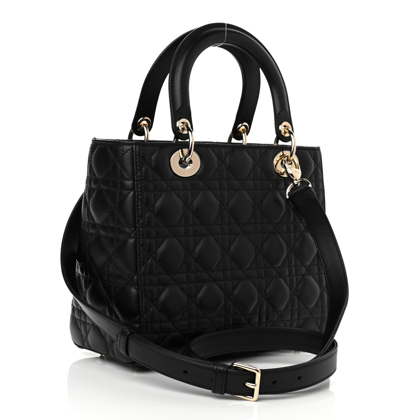 Lambskin Cannage Medium Lady Dior Black
