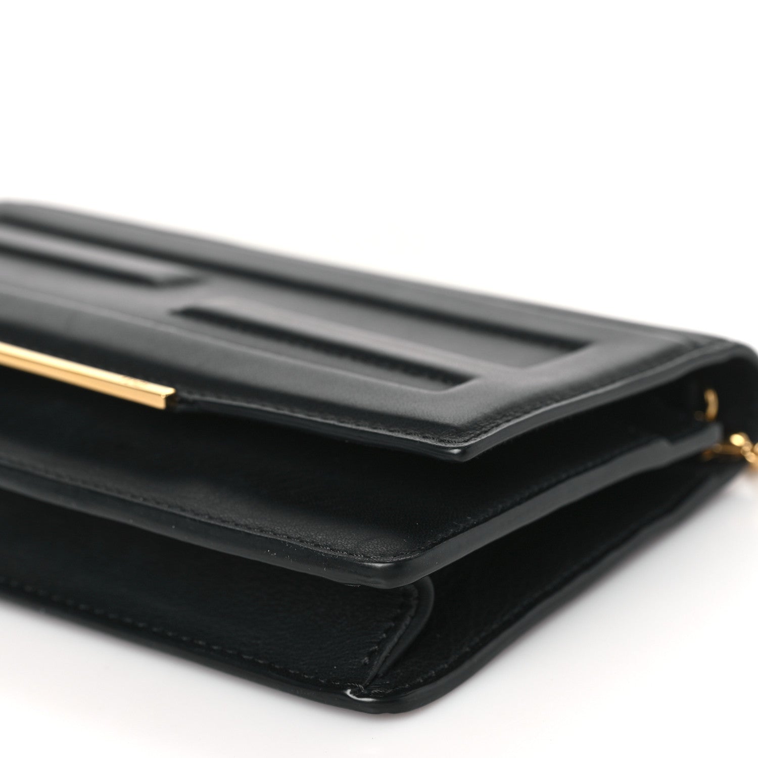 Fendi Vitello Flamingo Tube Wallet on Chain Black 9 of 9