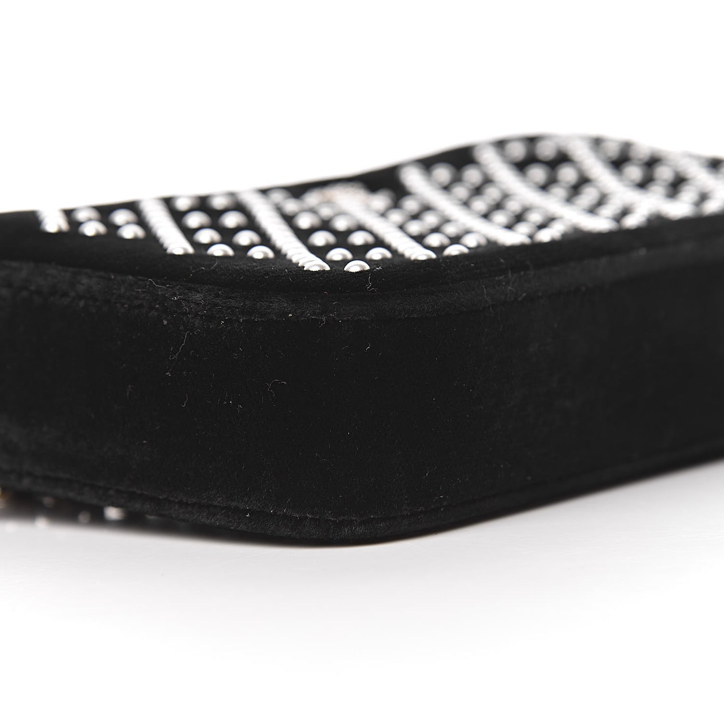 Velvet Pearl Small Clutch With Chain Black