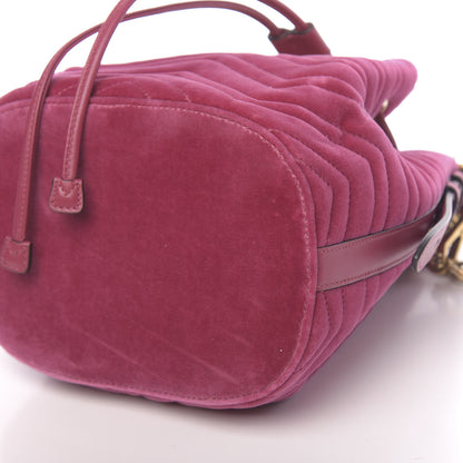 Gucci Velvet Matelasse GG Marmont Bucket Bag Light Raspberry Rose 10 of 10