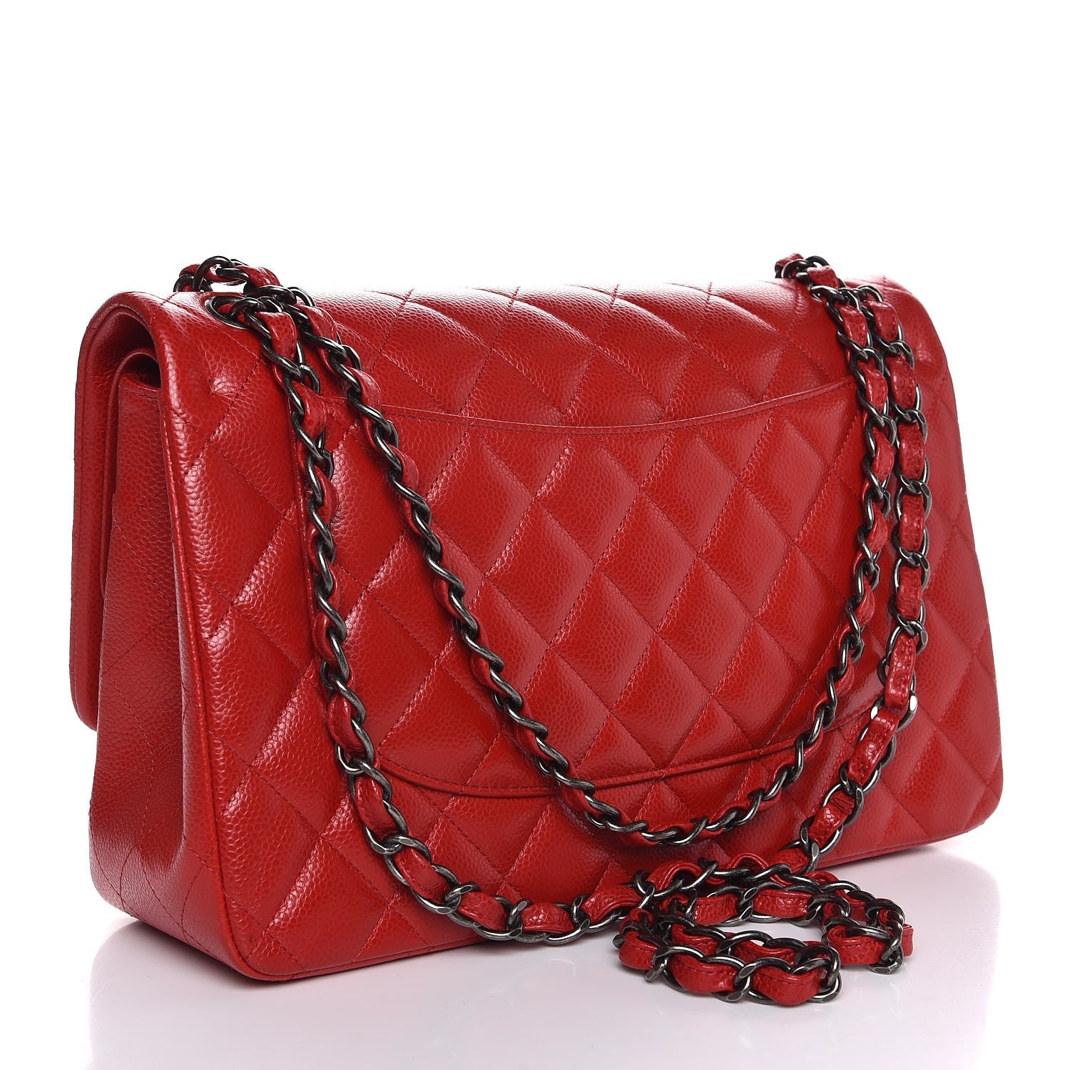 Chanel Caviar Quilted Jumbo Double Flap Red 4 of 9