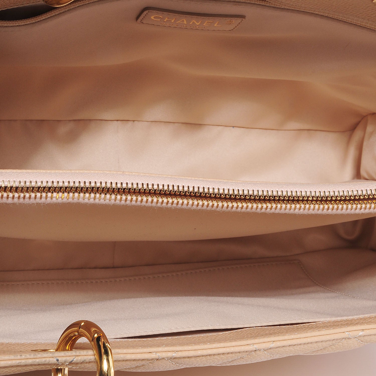 Chanel Caviar Quilted Grand Shopping Tote GST Beige 4 of 6