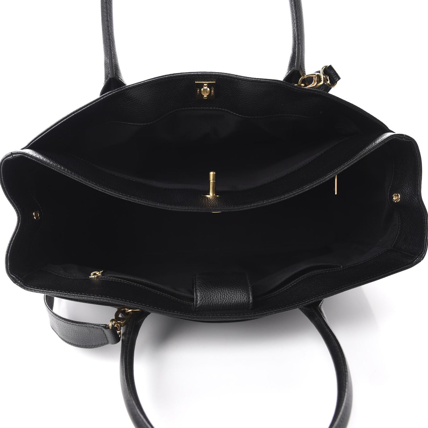 Calfskin Cerf Executive Shopper Tote Black