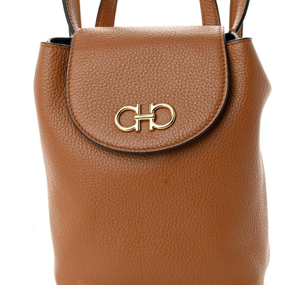 Salvatore Ferragamo Grained Calfskin Mini Gancini Backpack Brown 7 of 9