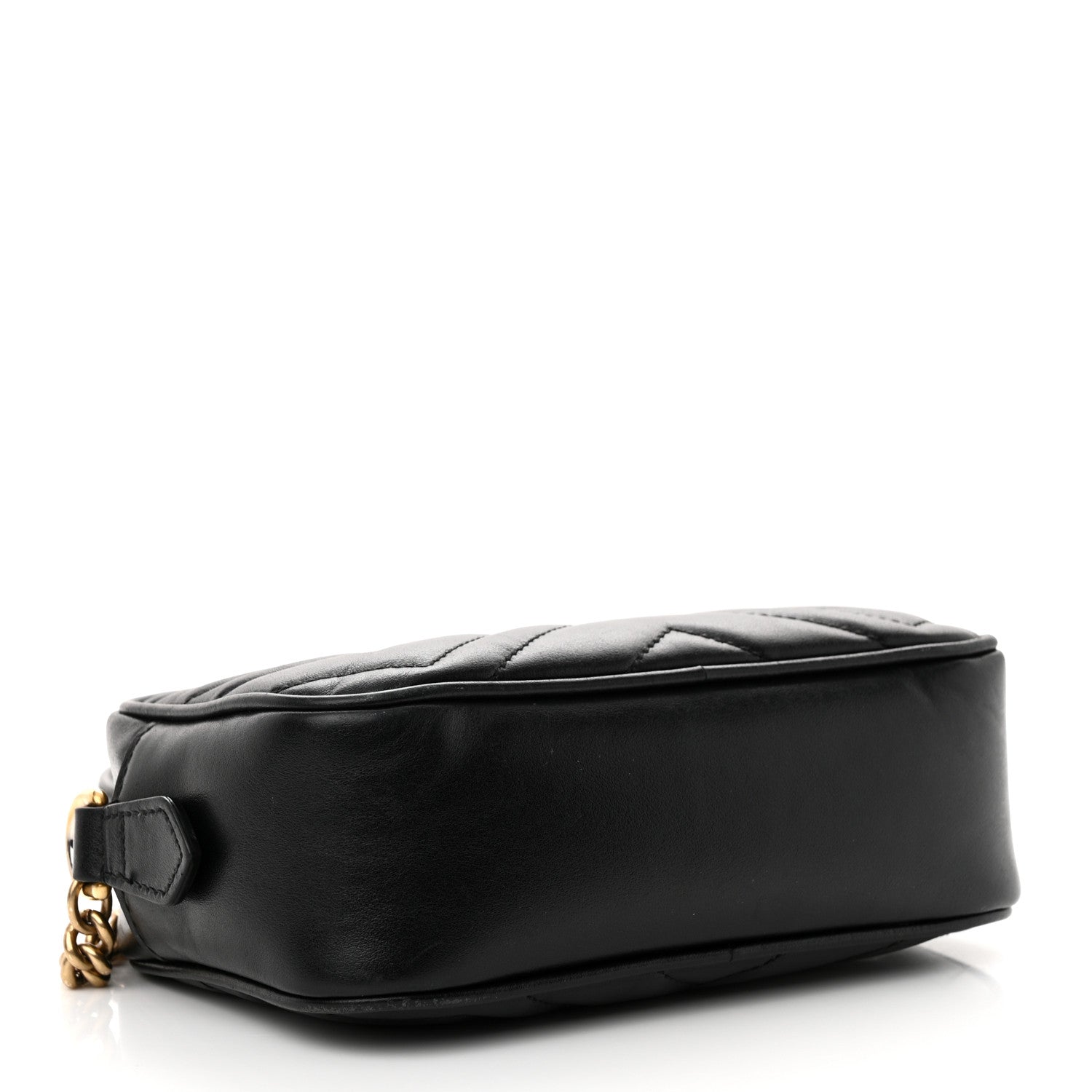 Gucci Calfskin Matelasse Mini GG Marmont Chain Shoulder Bag Black 4 of 14