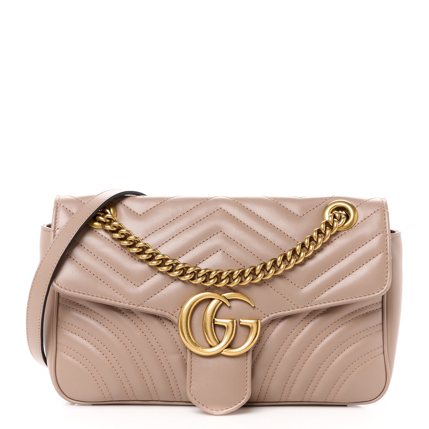 Calfskin Matelasse Small GG Marmont Shoulder Bag Porcelain Rose