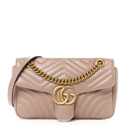Gucci Calfskin Matelasse Small GG Marmont Shoulder Bag Porcelain Rose 1 of 12
