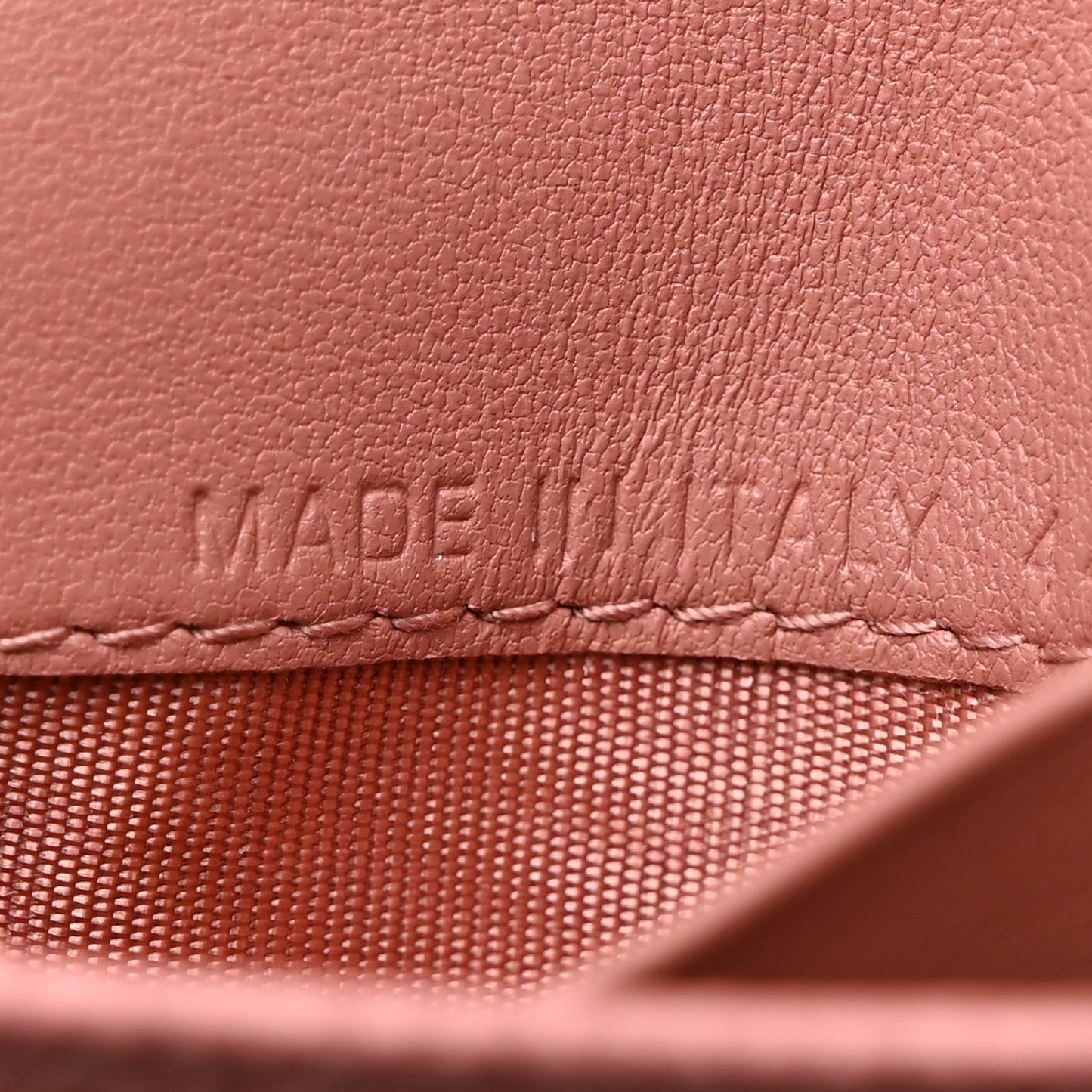 Grained Calfskin Saddle Card Holder Blush