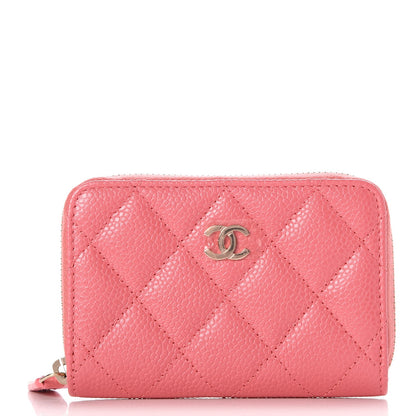 Chanel Caviar Quilted Zip Coin Purse Pink 1 of 8