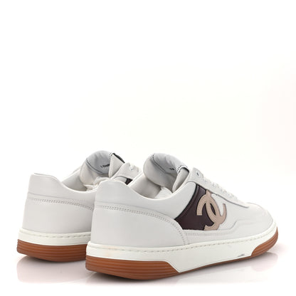 Chanel Calfskin Patent Calfskin Mens CC Sneakers 41 White Pink Red 5 of 10