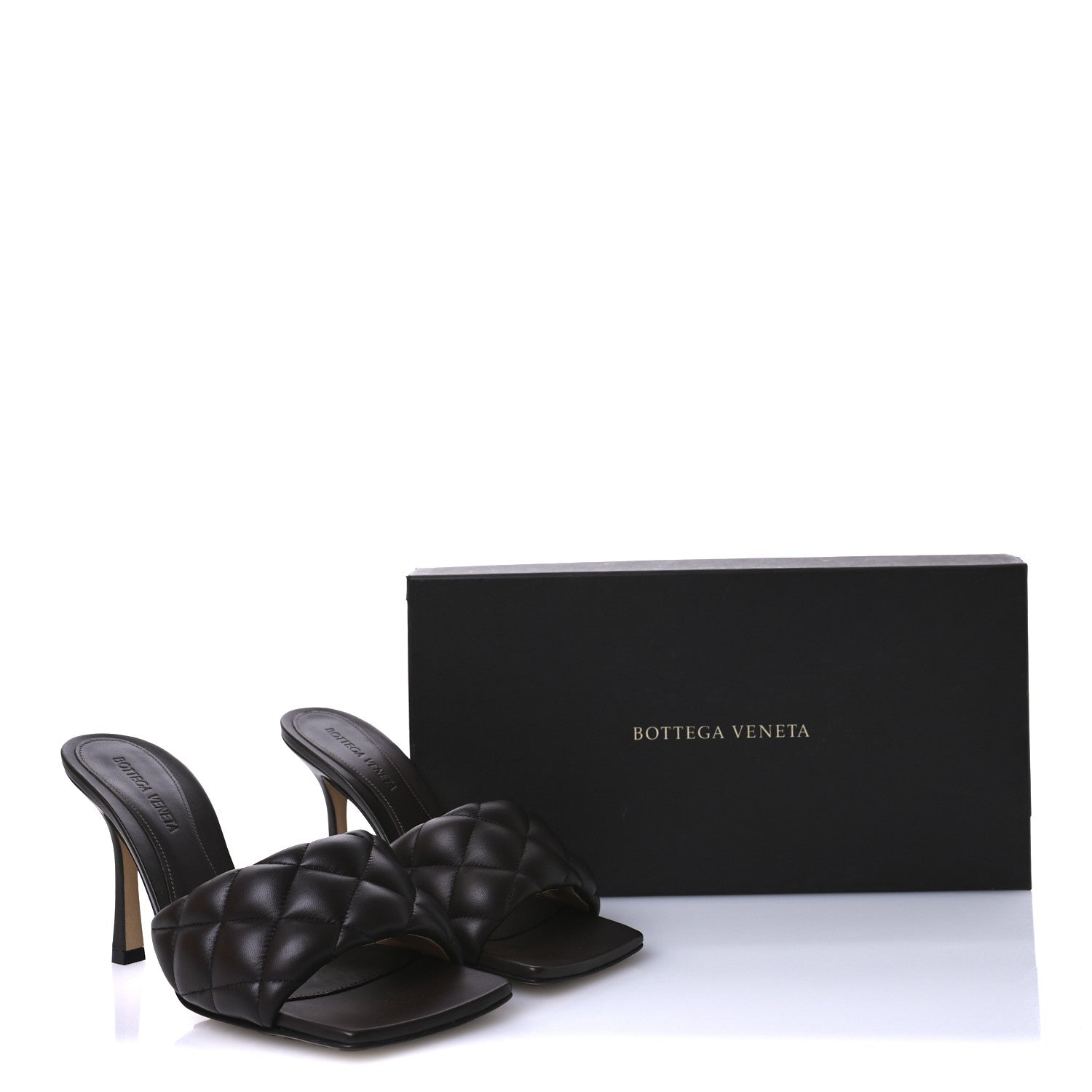 Bottega Veneta Nappa Matelasse Padded Mule Sandals 37.5 Chocolate 8 of 8