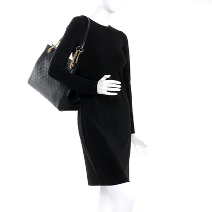 Gucci Guccissima Signature Large Shoulder Tote Bag Black 2 of 7