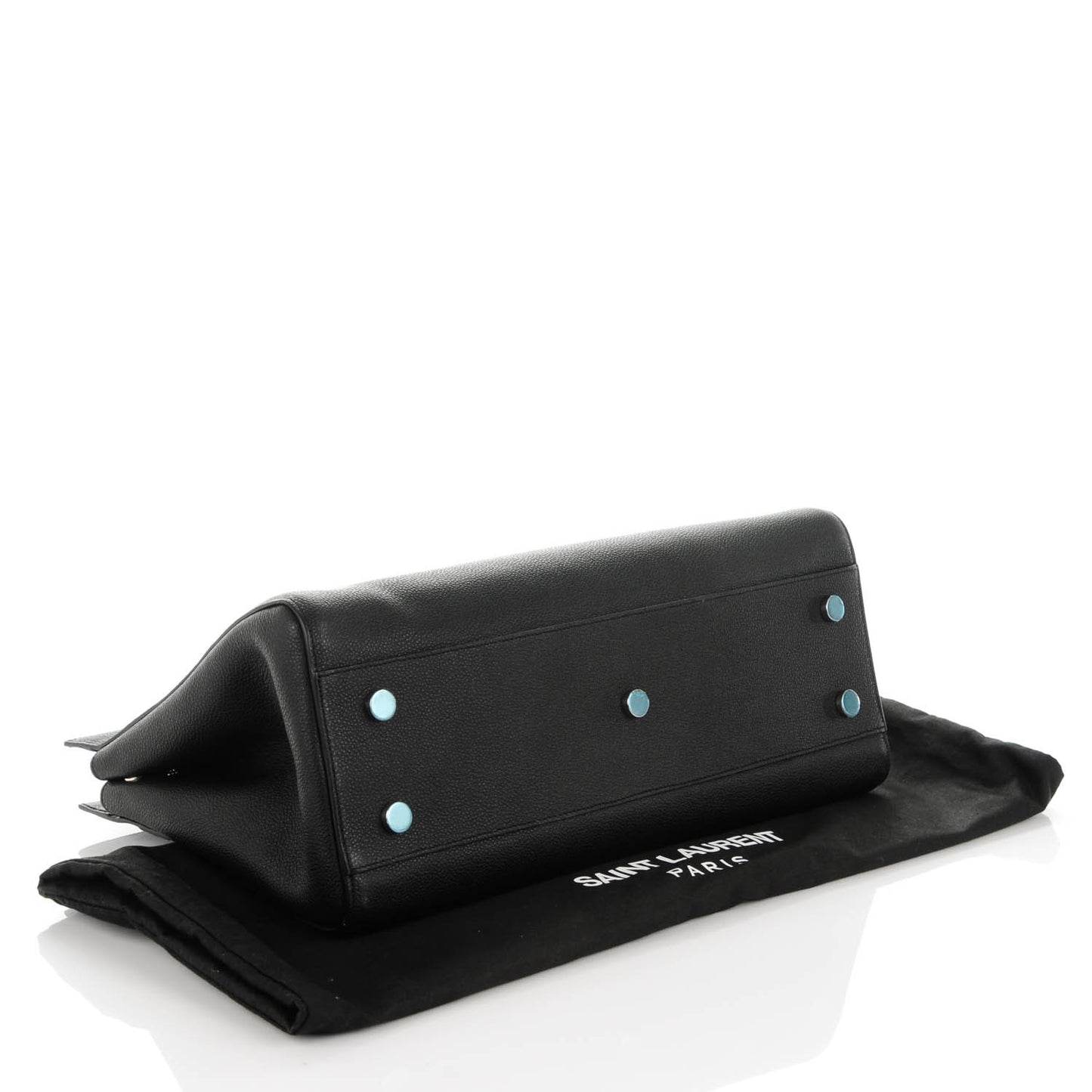 Grained Calfskin Medium Cabas Rive Gauche Black