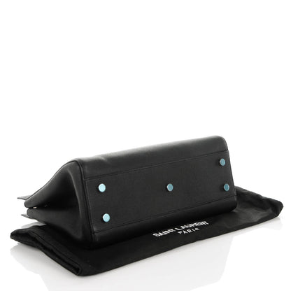 Saint Laurent Grained Calfskin Medium Cabas Rive Gauche Black 4 of 7