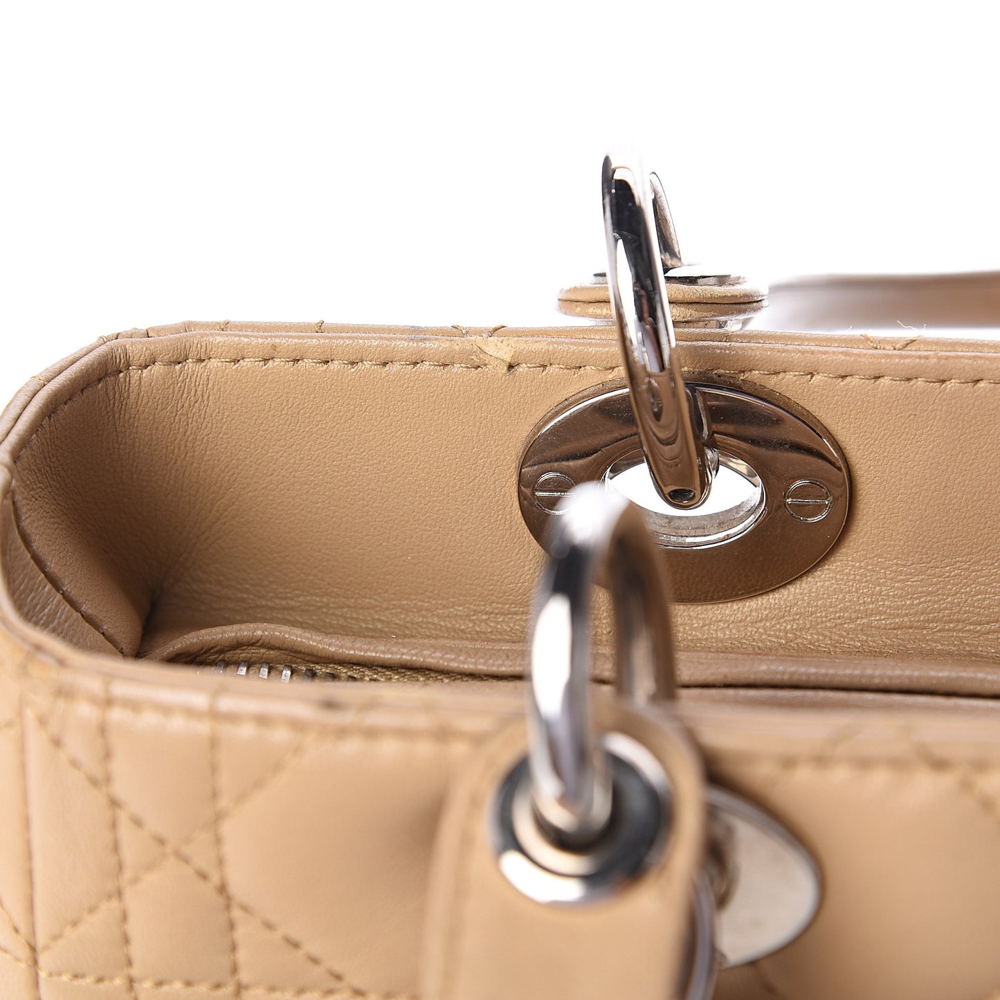 Lambskin Cannage Medium Lady Dior Beige