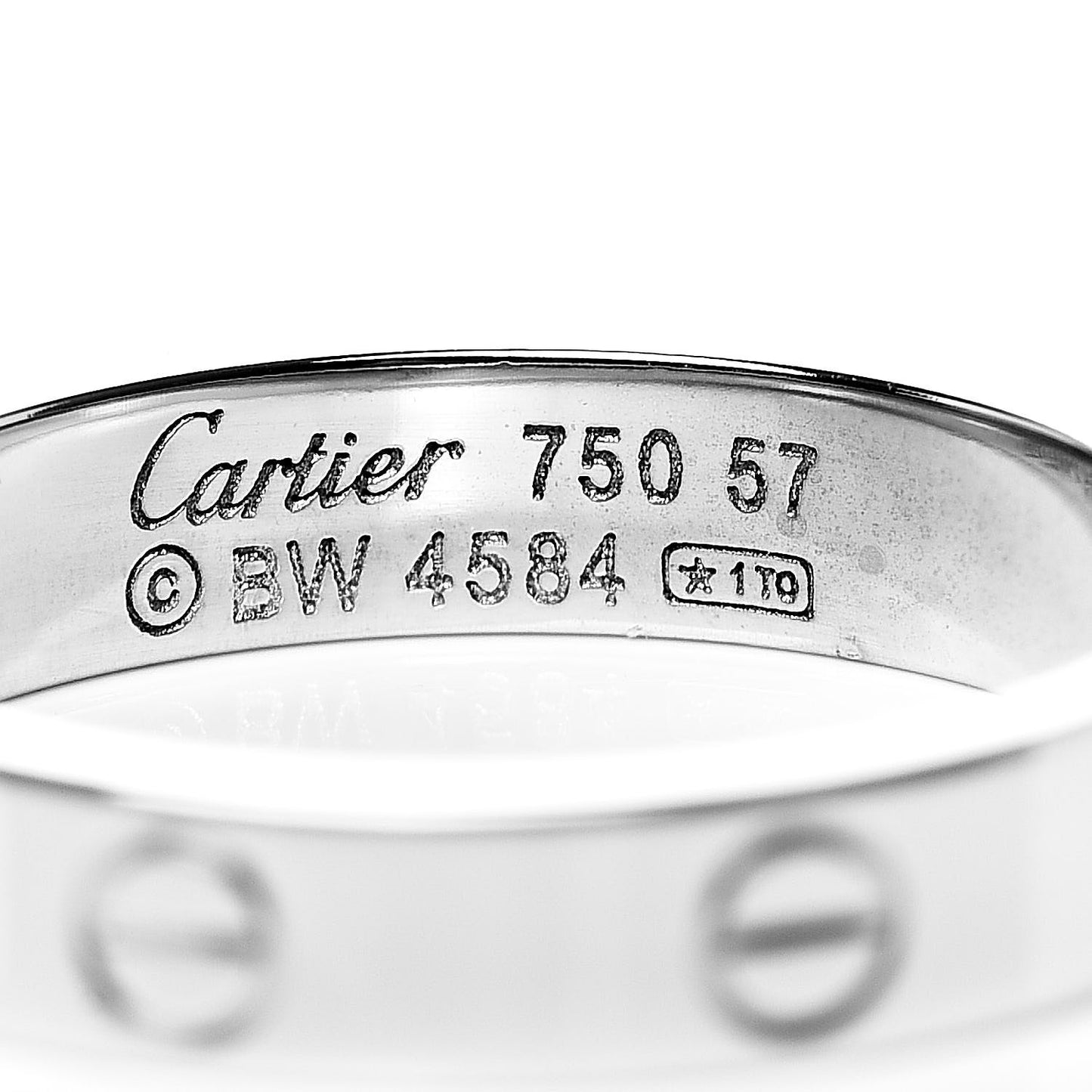 18K White Gold 3.5mm LOVE Wedding Band Ring 57 8