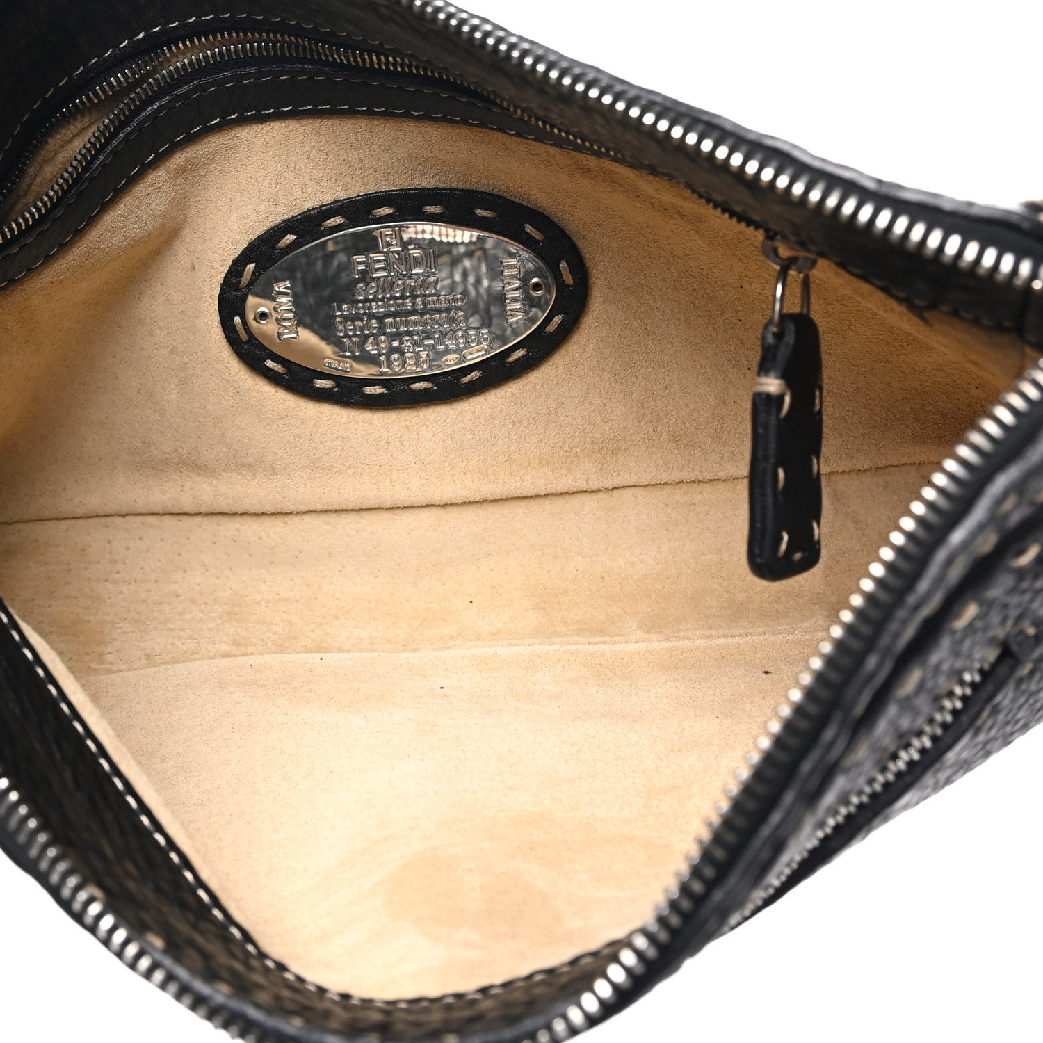 Fendi Calfskin Romano Selleria Chain Shoulder Bag Black 4 of 9